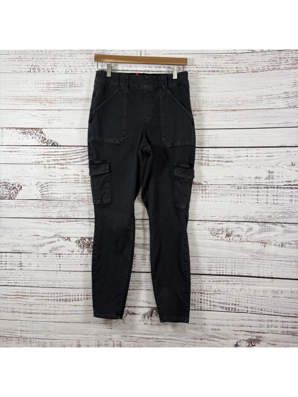 SPANX Charcoal Gray Cargo Skinny Ankle Twill Denim Leggings